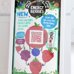 Exemplo de uso de um QR Code em uma embalagem de bebida nutritiva.