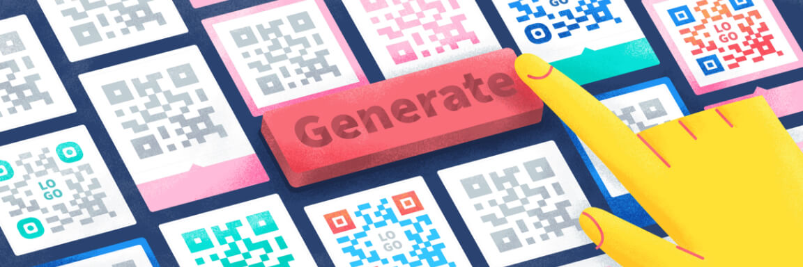 Ilustração de QR Codes em grandes quantidades