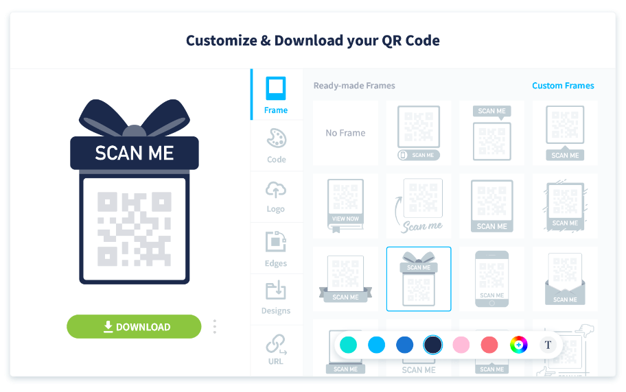  O software QR Code Generator PRO permite a personalização da cor e do estilo do QR Code