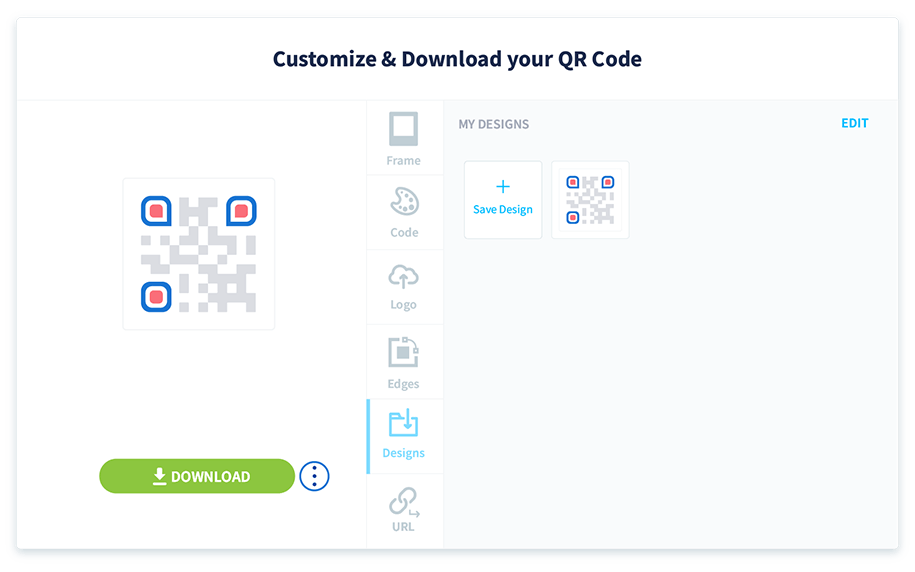 Para baixar em outros formatos de arquivo, selecione os três pontos verticais ao lado do botão Download