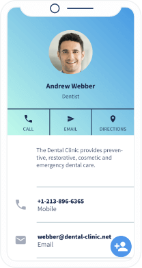 Landing page com informações de contato da clínica odontológica Dr. Andrew Webber