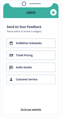 Página do QR Code com um formulário de feedback de um museu