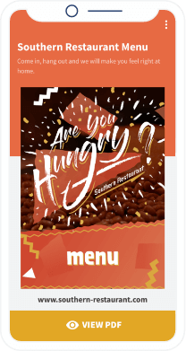 Exemplo do QR Code PDF que mostra o cardápio completo de um restaurante
