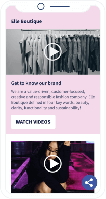 Landing page do QR Code com uma opção para avaliar a última coleção de moda.