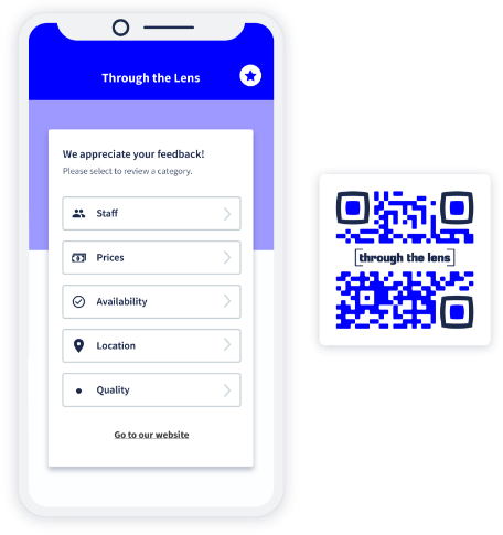 Exemplo de uma landing page do QR Code Feedback