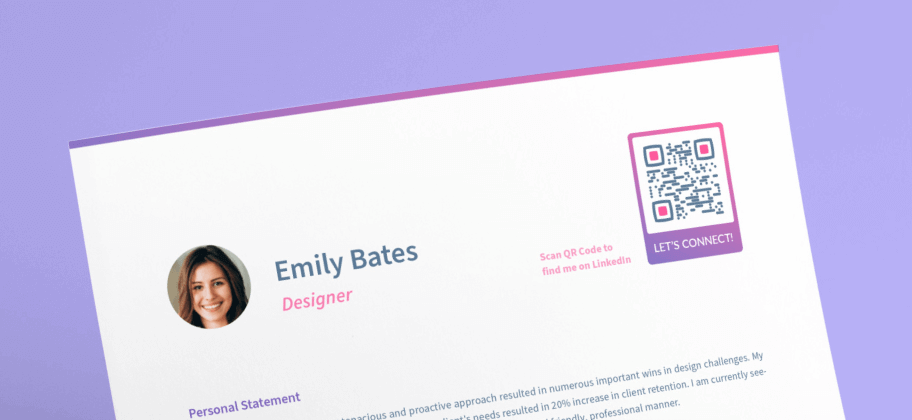 LinkedIn - currículo com QR Code