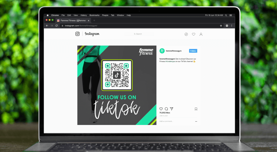 QR Code TikTok para academias e estúdio de bem-estar