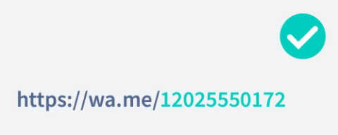 Certifique-se de que não haja sinais de mais, hífens ou parênteses no link do seu número de telefone