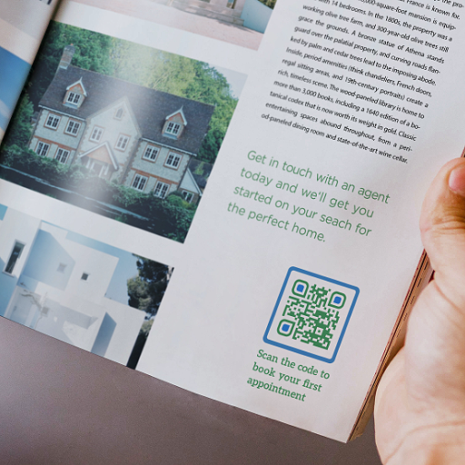QR Code que mostra informações de uma imobiliária