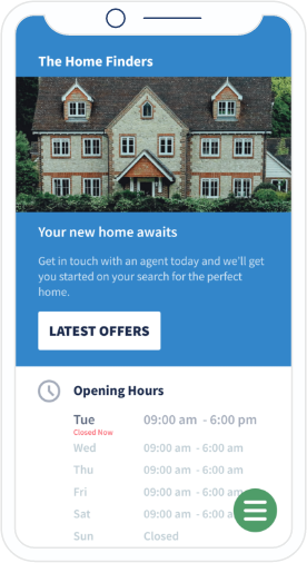 Informações sobre uma imobiliária na página no QR Code Business