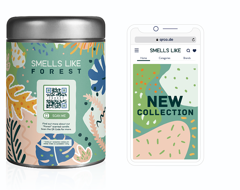 QR Code URL Dinâmico na embalagem de um produto que abre um site com apenas um scan