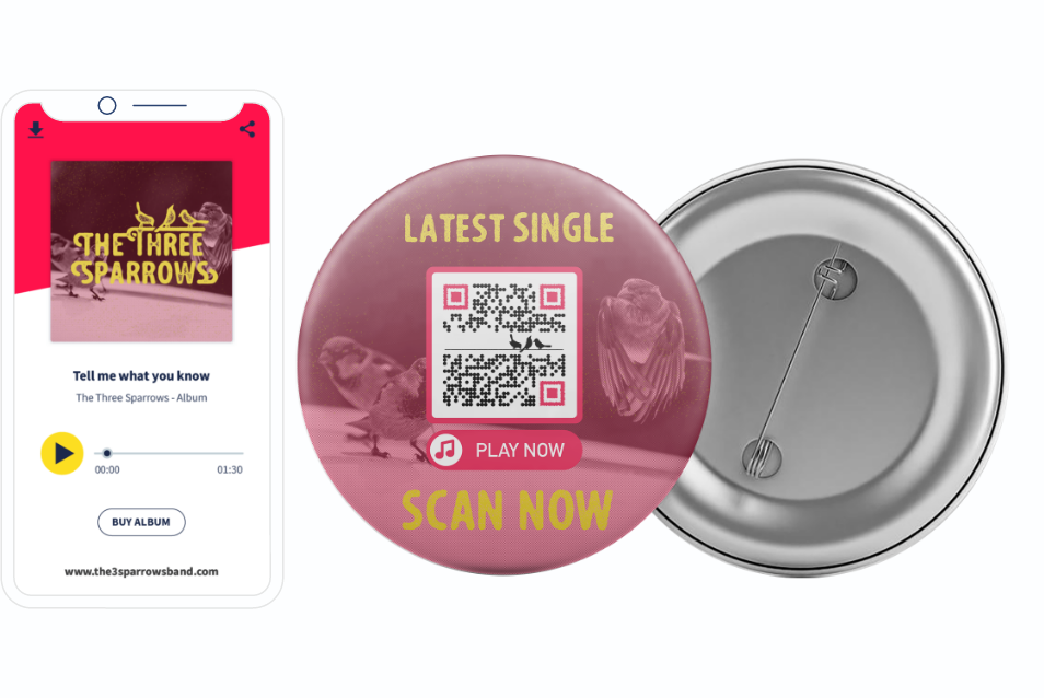 QR Code num produto com um MP3 player integrado